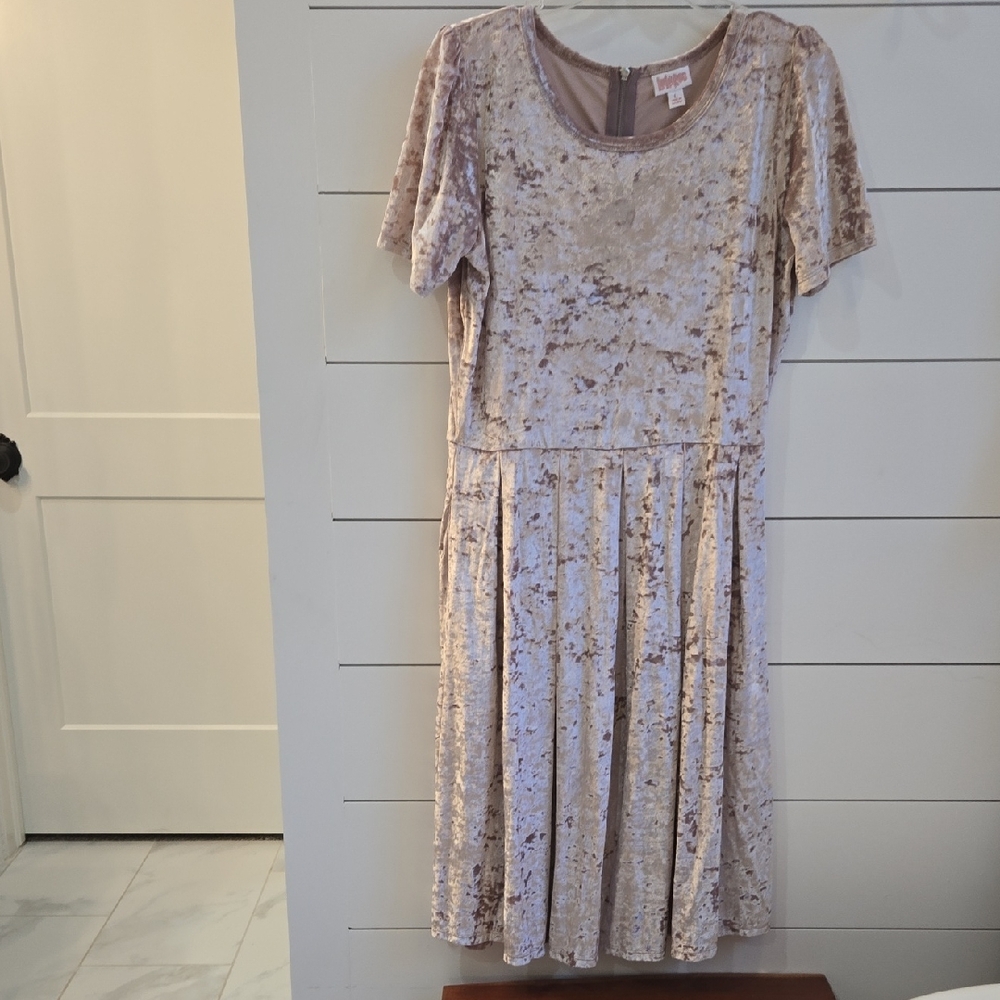 LuLaRoe Champagne Velveteen Dress